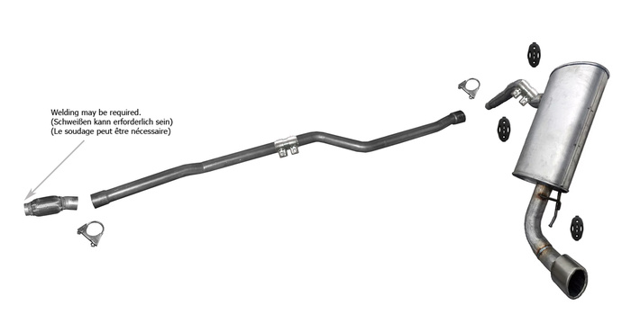 Auspuff +Reparaturrohr für BMW X3 (F25) 2.0 xDrive20d 2010-2014 Auspuffanlage