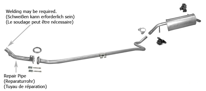 Auspuff PEUGEOT 207 1.4 8V Schrägheck Kombi 06-08 +Reparatur Auspuffanlage