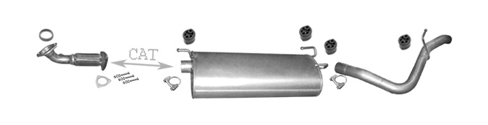 Auspuff für IVECO DAILY IV 3.0 TD ALCOM Linksverkehr +Rohr Auspuffanlage