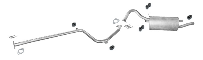 Auspuff für MITSUBISHI LANCER V 1.6 16V 06.1996-07.1998 Auspuffanlage