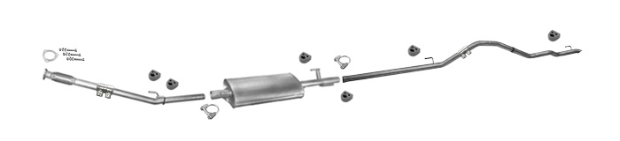 Auspuff für VW LT 46 2.5 2.8 TDI XLWB-Längste 96-06 +Rohr Vorne Auspuffanlage