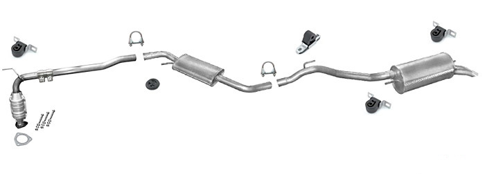 Auspuff + Katalysator VW T4 1.9 TD 2.5 TDI SWB-Kurz 1996-2003 Auspuffanlage