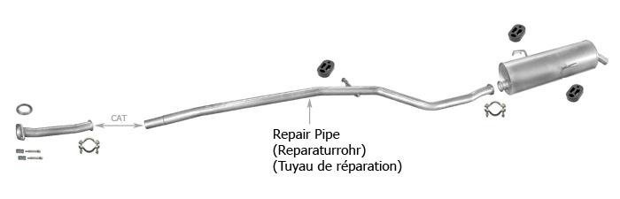 Auspuff PEUGEOT 206 1.1 1.4 Schrägheck 1998-2001 +Rohr Auspuffanlage