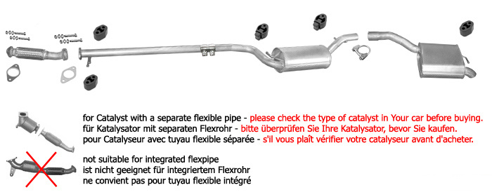 Auspuff FORD FOCUS MK1 1.8 TDDi TDi Schrägheck +Separaten Rohr Auspuffanlage