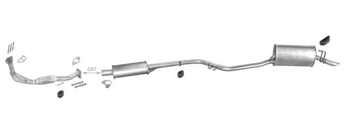 Auspuff FIAT PUNTO (176) 1.1 Schrägheck 6-Gänge 176A6000 Auspuffanlage