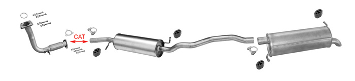 Auspuff für FORD GALAXY 2.0 8V 116PS 02.1995-11.1995 Auspuffanlage