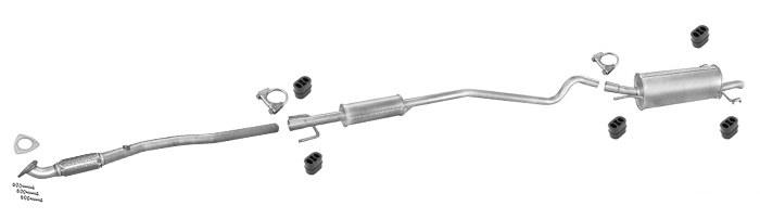 Auspuff OPEL ASTRA G 1.2 75PS CC Schrägheck +Rohr Auspuffanlage