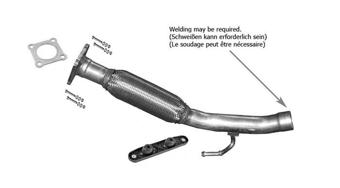Reparaturrohr für VW CADDY III TOURAN I 2.0 EcoFuel für Euro 4 2006-2011 Auspuff