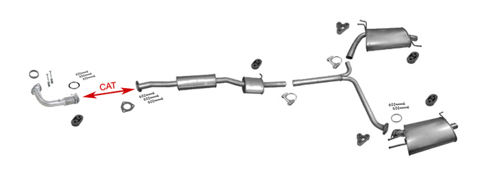 Auspuff für HONDA ACCORD VII 2.4 190PS Stufenheck +Rohr Auspuffanlage
