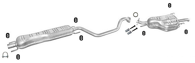 Auspuff OPEL ZAFIRA A 2.0 Di DTi 82/101PS Auspuffanlage