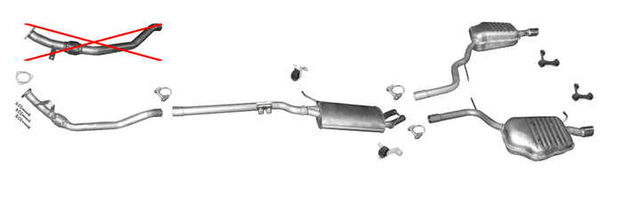 Auspuff für AUDI A4 (B6) 1.8 T Turbo 20V bis 05.2003 +Rohr Vorne Auspuffanlage