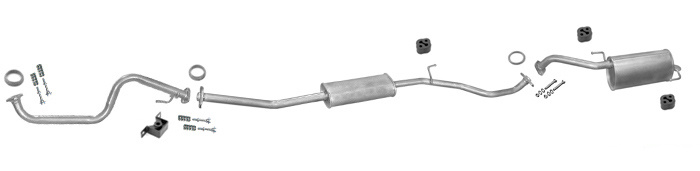 Auspuff NISSAN MICRA III (K12) 1.0 1.2 1.4 ohne E-PRÜFZ. 2002-2003 +Rohr