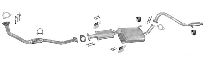 Auspuff für NISSAN TERRANO II 2.7 TD 4x4 SWB 1993-1999 +Rohr Auspuffanlage