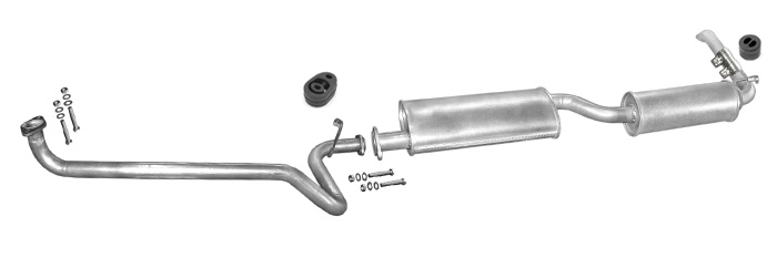 Auspuff FORD TRANSIT 2.5 D DI endrohr von der Seite 1988-1991 Auspuffanlage