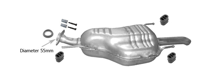 Endschalldämpfer für OPEL ZAFIRA A 2.0 2.2 DTi 16V 74/86/92KW 2002-2003 Auspuff
