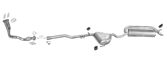 Auspuff FIAT MAREA 1.6 16V Stufenheck Kombi 1996-05.1998 +Rohr Auspuffanlage