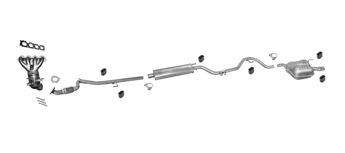 Auspuff +KAT für OPEL VECTRA C (Z02)  1.8 140PS EURO4 mit Chrom Auspuffanlage