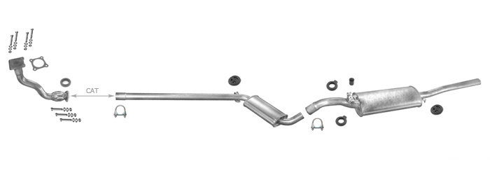 Auspuff SEAT TOLEDO I 1.8 90PS 1993-05.1995 Auspuffanlage