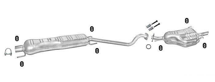 Auspuff OPEL ASTRA G 1.6 1.8 2.0 16V CC Schrägheck 1998-2004 Auspuffanlage
