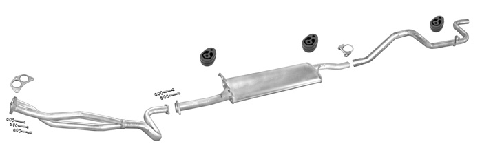 Auspuff FORD TRANSIT 2.5 D DI Motor-D25P SWB ohne KAT 91-94 Auspuffanlage