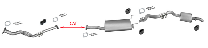 Auspuff für SSANGYONG REXTON 2.7 Xdi 163-165PS + Rohr Auspuffanlage