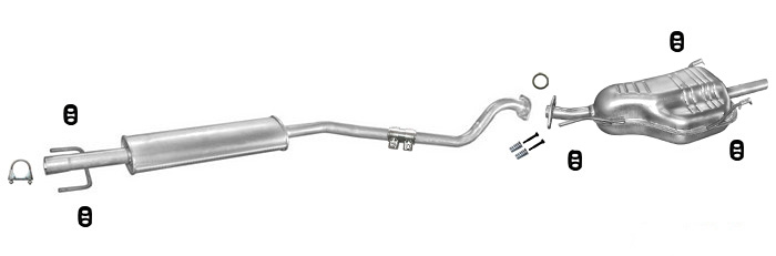 Auspuff OPEL ASTRA G 1.4 1.6 CC Schrägheck 1998-2004 Auspuffanlage