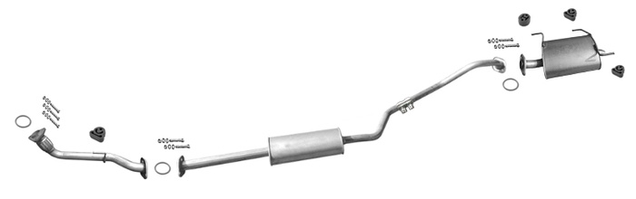 Auspuff für Nissan Almera II 1.5dCi 82PS + Rohr Auspuffanlage