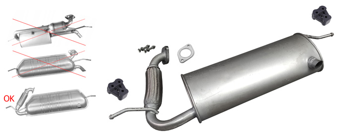 Endschalldämpfer für Smart FORTWO (451) 1.0 ab 2010 MHD Auspuff Endtopf