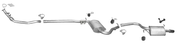 Auspuff AUDI A4 (B6) 2.0 130PS Stufenheck / Kombi Avant +Rohr Auspuffanlage