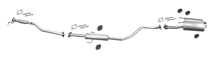 Auspuff für HYUNDAI ELANTRA 1.6 Stuffenheck Liftback +Rohr 00-06 Auspuffanlage