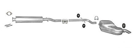 Auspuff VOLVO V70 II 2.4 140/170PS Auspuffanlage