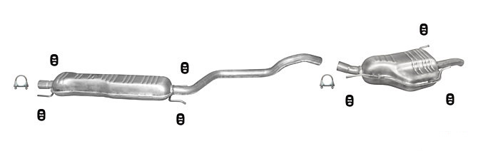 Auspuff OPEL ZAFIRA A 2.0 2.2 DTi 101/125PS 2003-2005 Auspuffanlage