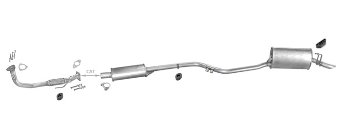 Auspuff FIAT PUNTO (176) 1.1 Schrägheck 176B2000 Auspuffanlage