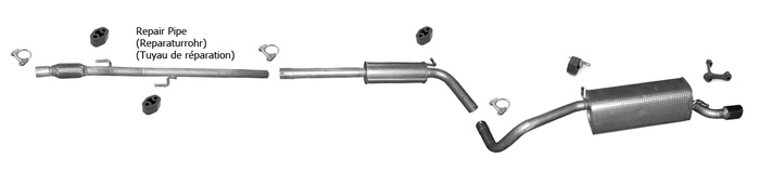 Auspuff für VW Polo V (6R, 6C) 1.2 TSI 8V +Hosenrohr Auspuffanlage