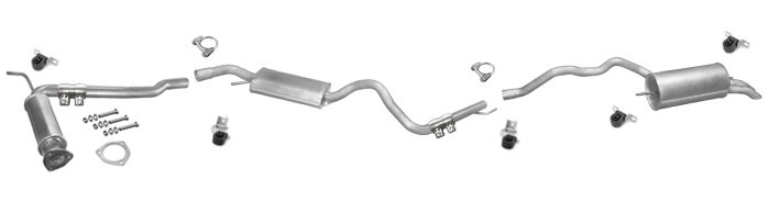 Auspuff für VW T4 TRANSPORTER IV 2.4 D 2.5 TDi SYNCRO LWB DECAT Auspuffanlage