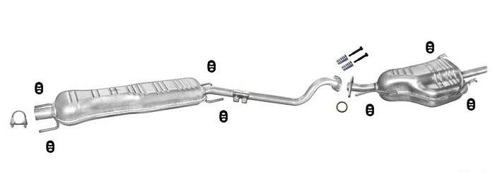 Auspuff OPEL ASTRA G 1.6 1.8 2.0 16V CC Schrägheck 1998-2004 Auspuffanlage