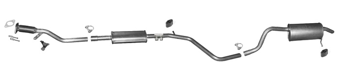 Auspuff für DACIA DOKKER / LODGY 1.2 TCe +Rohr Vorne Auspuffanlage