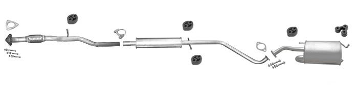 Auspuff CHEVROLET MATIZ 0.8 1.0 2005-2010 auch SPARK auch GAS Auspuffanlage