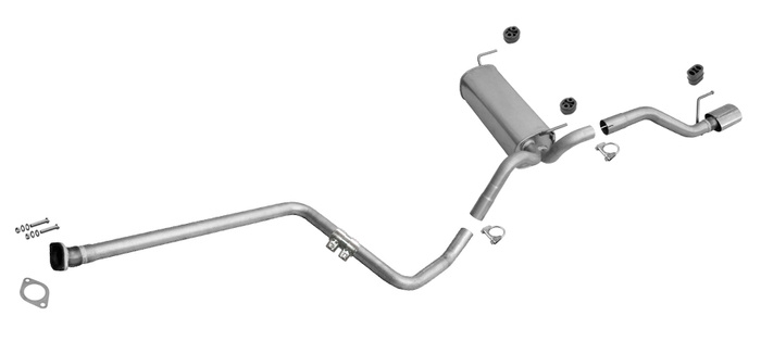 Auspuff mit Rohr Mitte für OPEL ASTRA J 1.4 Turbo 120/140PS Schrägheck/GTC Chrom